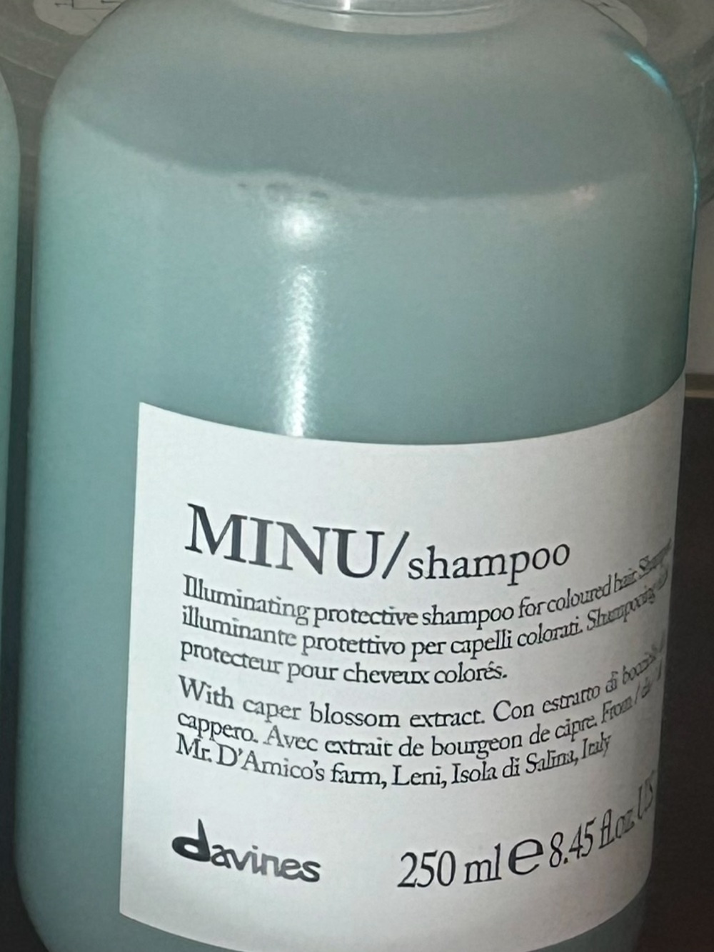 Davines MINU Shampoo - Aqua Blue Bottle 8.45oz NEW